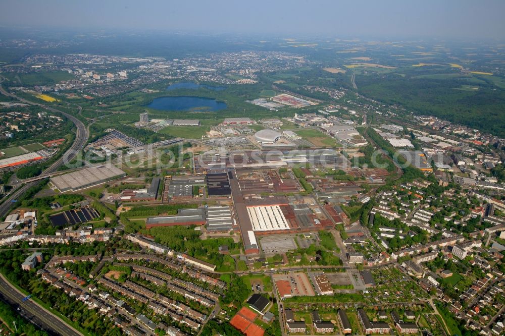 Düsseldorf from above - View of industrial area in Duesseldorf in the state North Rhine-Westphalia