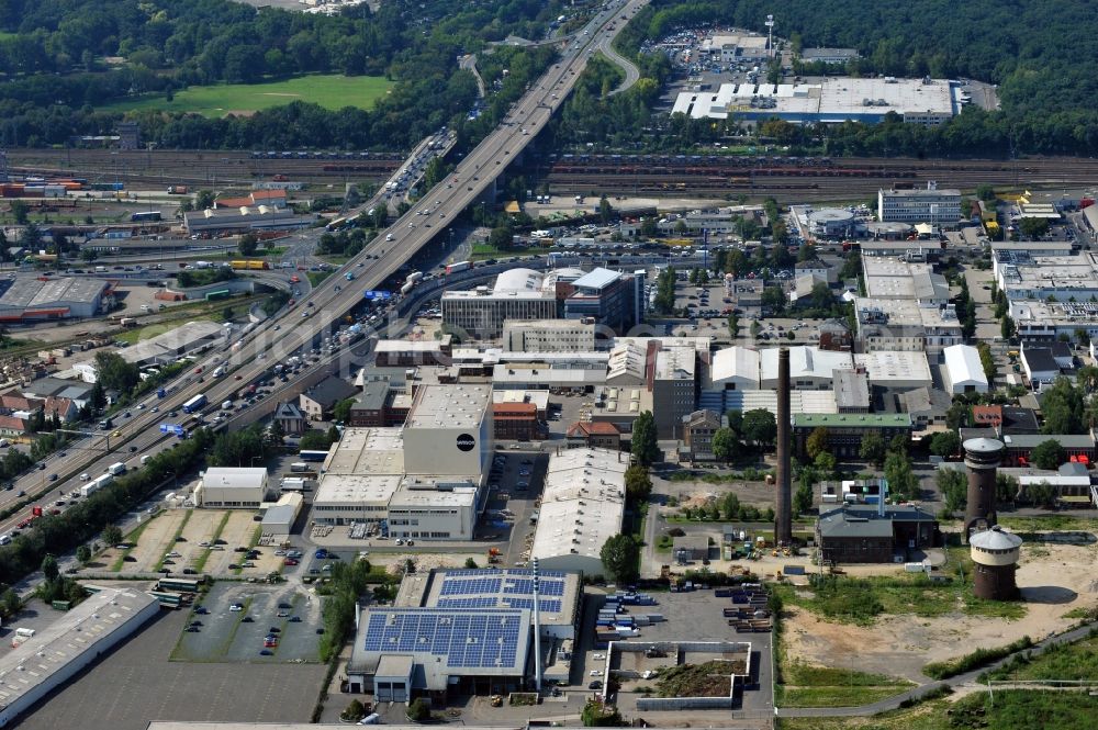 Aerial photograph Frankfurt am Main - View of industrial area in Frankfurt in the state Hesse