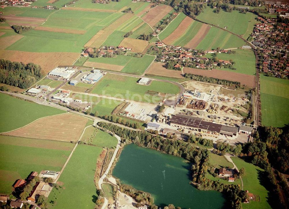 Aerial image Freilassing / Bayern - Industriegebiet Freilassing - Süd der Unternehmensgruppe MAX AICHER an der B304 in Freilassing.