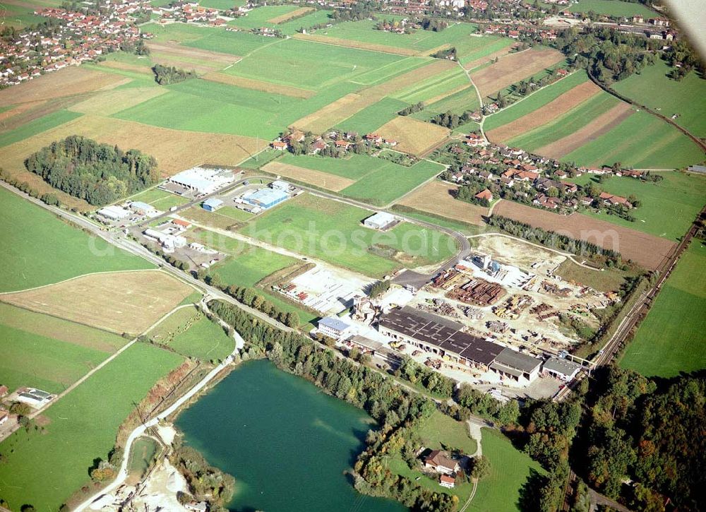 Aerial photograph Freilassing / Bayern - Industriegebiet Freilassing - Süd der Unternehmensgruppe MAX AICHER an der B304 in Freilassing.