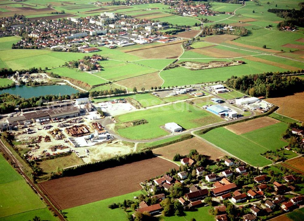 Aerial image Freilassing / Bayern - Industriegebiet Freilassing - Süd der Unternehmensgruppe MAX AICHER an der B304 in Freilassing.