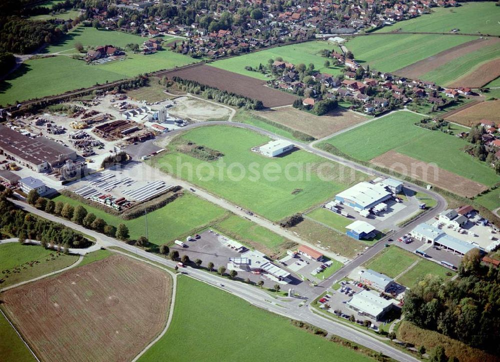 Aerial image Freilassing / Bayern - Industriegebiet Freilassing - Süd der Unternehmensgruppe MAX AICHER an der B304 in Freilassing.