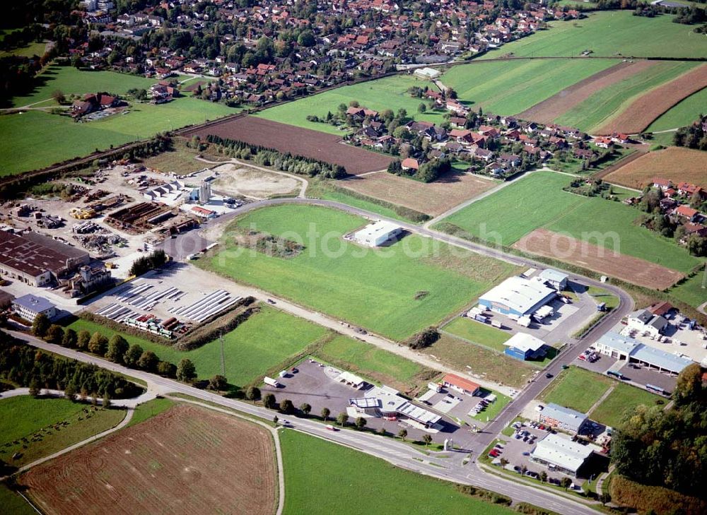 Aerial photograph Freilassing / Bayern - Industriegebiet Freilassing - Süd der Unternehmensgruppe MAX AICHER an der B304 in Freilassing.