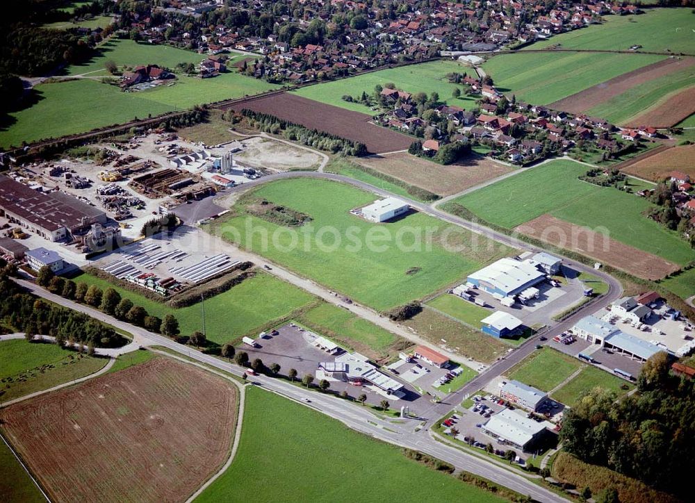 Freilassing / Bayern from above - Industriegebiet Freilassing - Süd der Unternehmensgruppe MAX AICHER an der B304 in Freilassing.