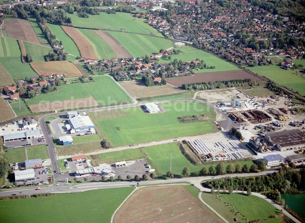 Freilassing / Bayern from the bird's eye view: Industriegebiet Freilassing - Süd der Unternehmensgruppe MAX AICHER an der B304 in Freilassing.