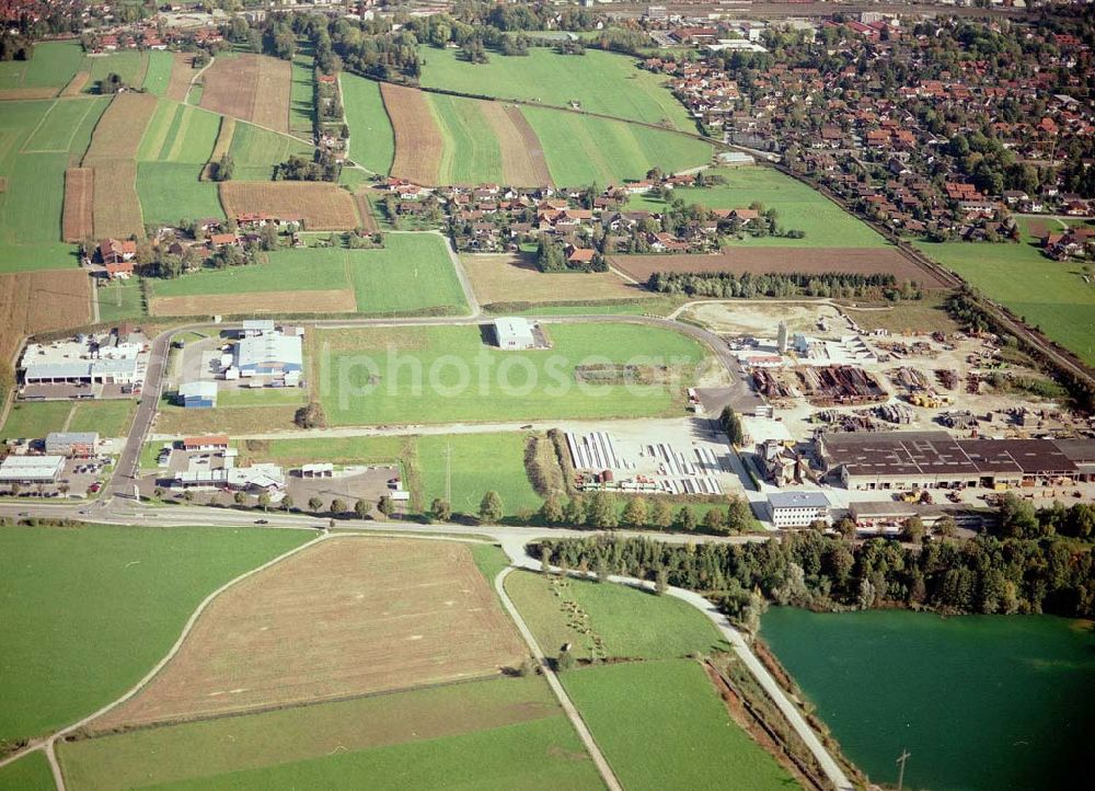 Aerial image Freilassing / Bayern - Industriegebiet Freilassing - Süd der Unternehmensgruppe MAX AICHER an der B304 in Freilassing.