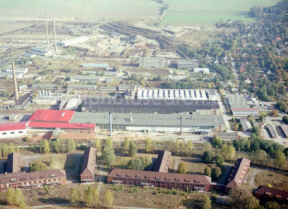 Bernau from above - Industriegebiet am Gelände der ehem. russ. Kaserne Bernau.