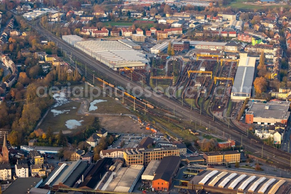 Aerial photograph Witten - Marshalling yard and freight station in the district Bommern of the city center of Witten in the state of North Rhine-Westphalia