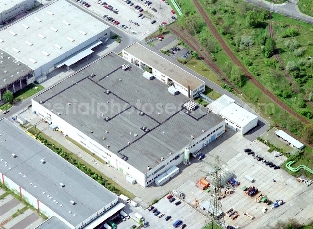 Aerial image Berlin - Marzahn - Industriegebiet Marzahn mit dem Werksgelände der HEIDENHAIN-MICROPRINT GmbH an der Rhinstraße 134 in 12681 BERLIN, Tel.: 030 54705104.