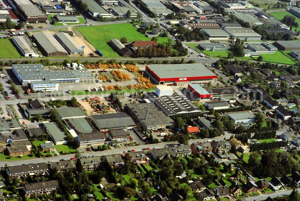 Richrath from above - Industrial area at the Max-Planck-Ring in the northeast of Richrath in the state of North Rhine-Westphalia