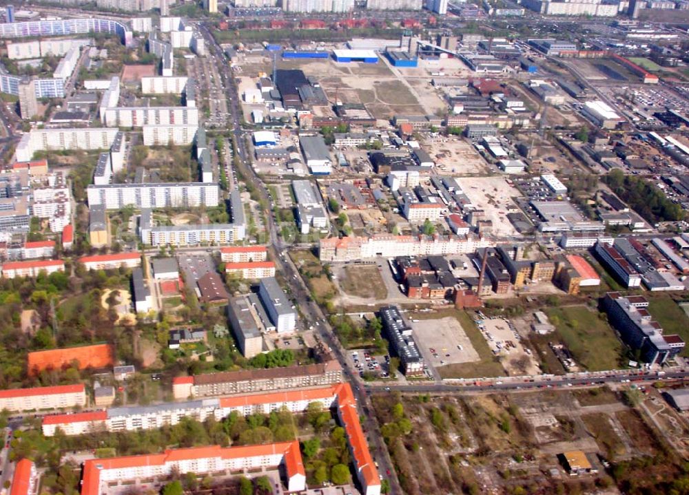 Berlin - Lichtenberg. from above - Industriegebiet an der Ruschestraße in Berlin - Lichtenberg.