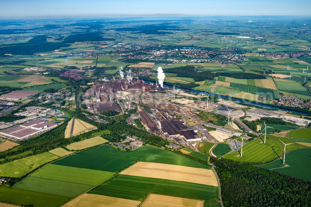 Aerial photograph Salzgitter - Industrial area of the steel mill of Salzgitter AG in Salzgitter in Lower Saxony