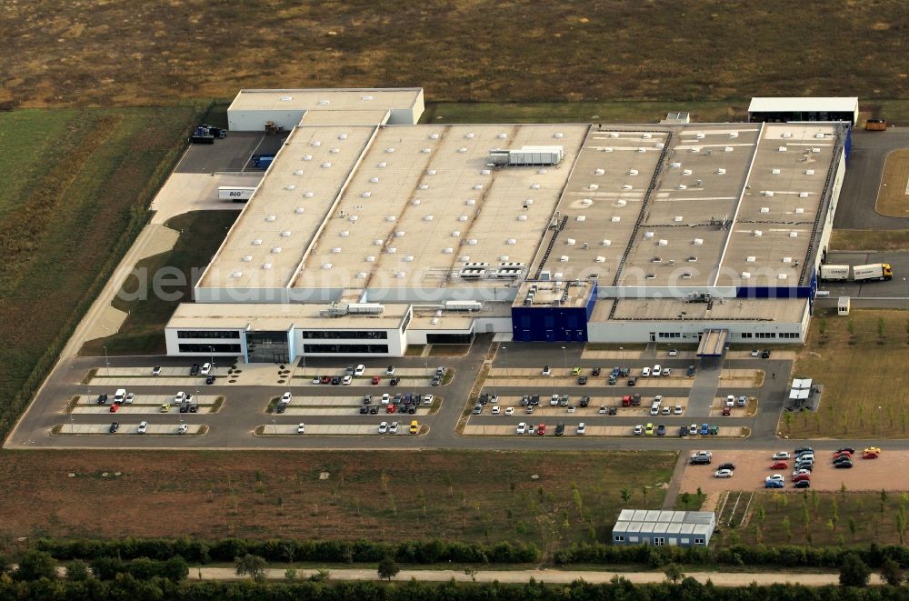 Aerial photograph Ichtershausen - Industrial area Thoereyer Strasse withe the building of the company IHI Charging Systems International in Ichtershausen in Thuringia