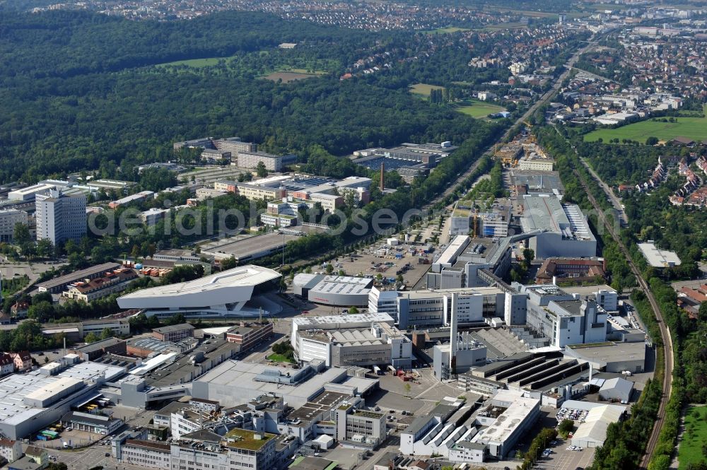 Stuttgart from above - View of industrial area Zuffenhausen in Stuttgart in Baden-Wuerttemberg