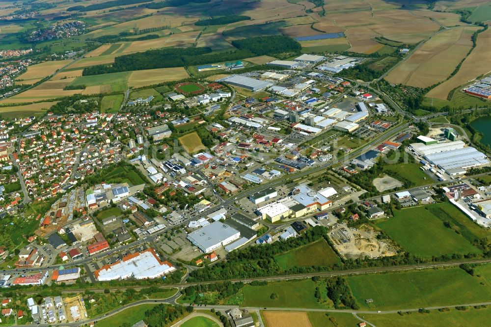 Haßfurt from the bird's eye view: Village - View of the district Hassberge belonging municipality in Hassfurt in the state Bavaria