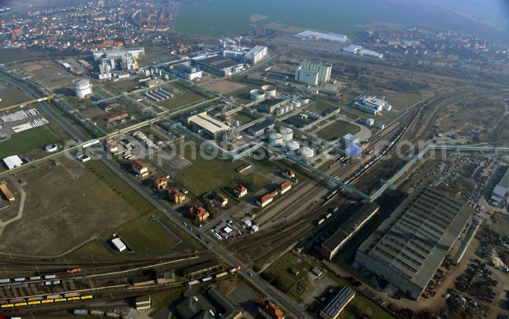 Aerial image Bitterfeld - Industrial areas in the Chemical Park Bitterfeld - Wolfen near Bitterfeld in Saxony-Anhalt