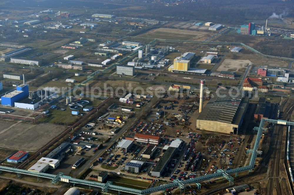 Aerial image Bitterfeld - Industrial areas in the Chemical Park Bitterfeld - Wolfen near Bitterfeld in Saxony-Anhalt