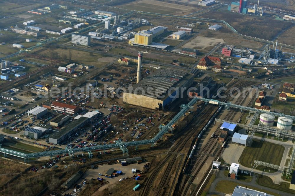 Aerial photograph Bitterfeld - Industrial areas in the Chemical Park Bitterfeld - Wolfen near Bitterfeld in Saxony-Anhalt