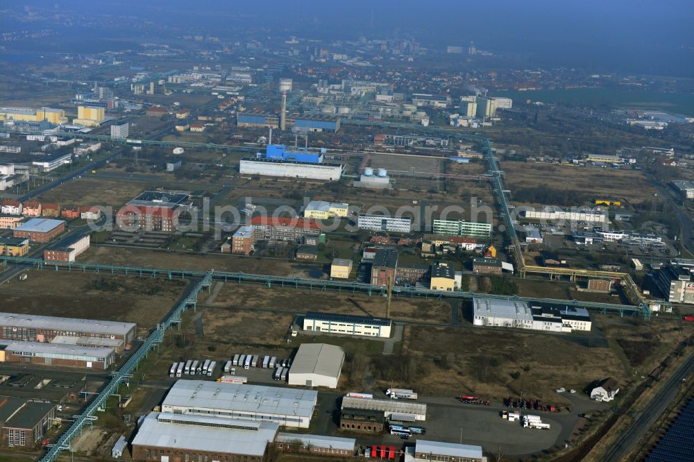 Aerial photograph Bitterfeld - Industrial areas in the Chemical Park Bitterfeld - Wolfen near Bitterfeld in Saxony-Anhalt