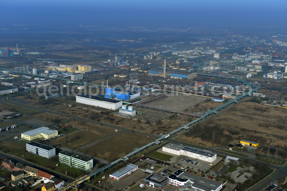 Aerial image Bitterfeld - Industrial areas in the Chemical Park Bitterfeld - Wolfen near Bitterfeld in Saxony-Anhalt