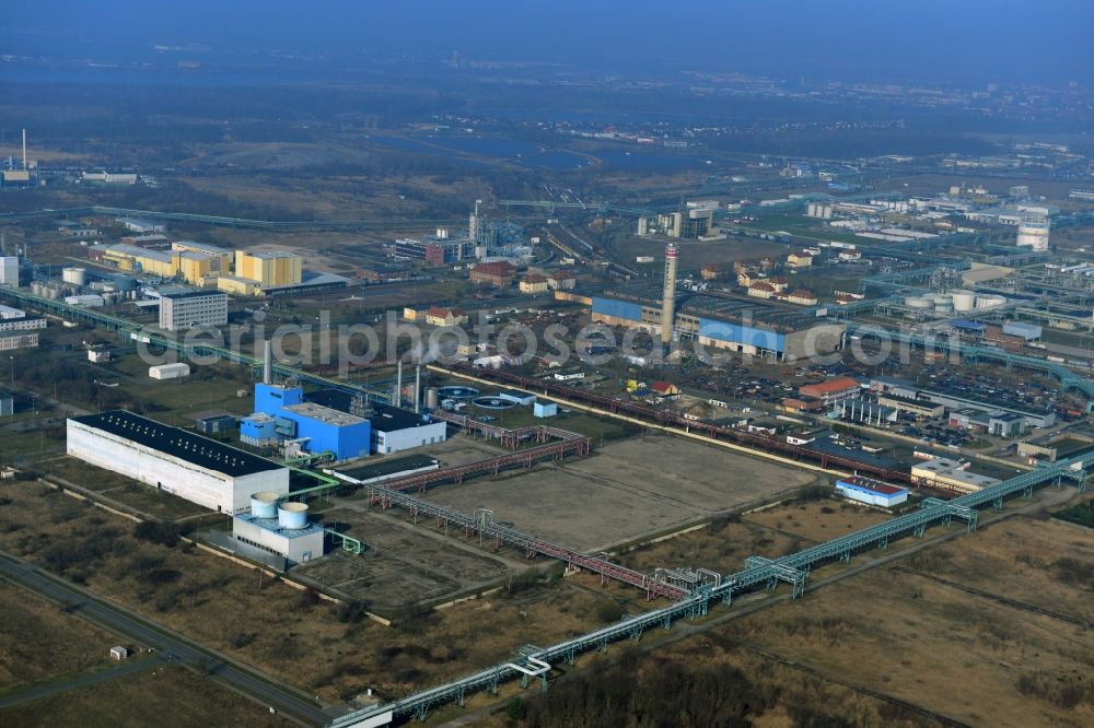 Aerial photograph Bitterfeld - Industrial areas in the Chemical Park Bitterfeld - Wolfen near Bitterfeld in Saxony-Anhalt