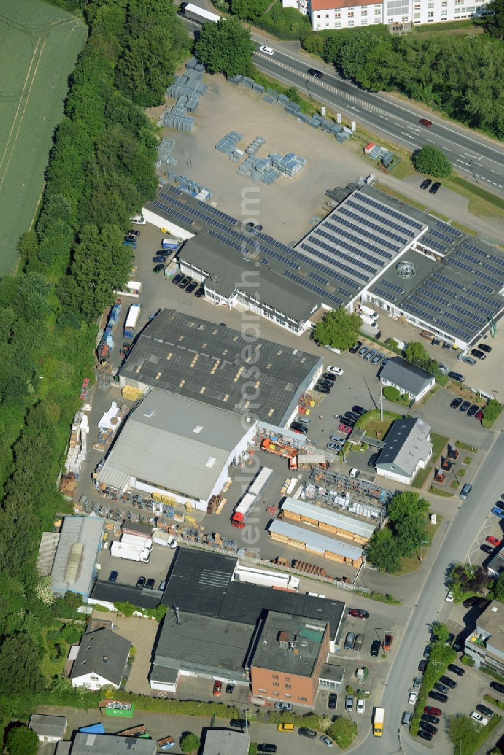 Aerial photograph Kamen - Building industrial and commercial complex of Markus Gerold Group in Kamen in the state North Rhine-Westphalia