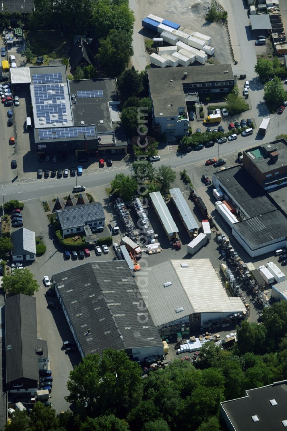 Kamen from above - Building industrial and commercial complex of Markus Gerold Group in Kamen in the state North Rhine-Westphalia