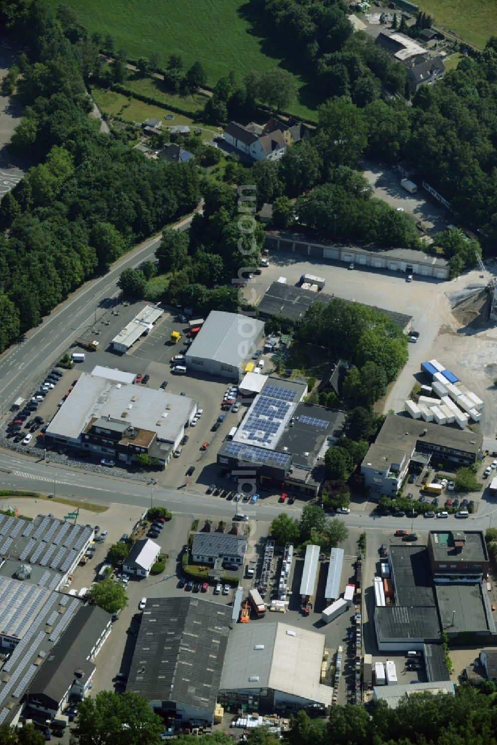 Aerial image Kamen - Building industrial and commercial complex of Markus Gerold Group in Kamen in the state North Rhine-Westphalia