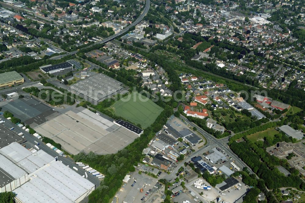 Aerial image Kamen - Building industrial and commercial complex of Markus Gerold Group in Kamen in the state North Rhine-Westphalia