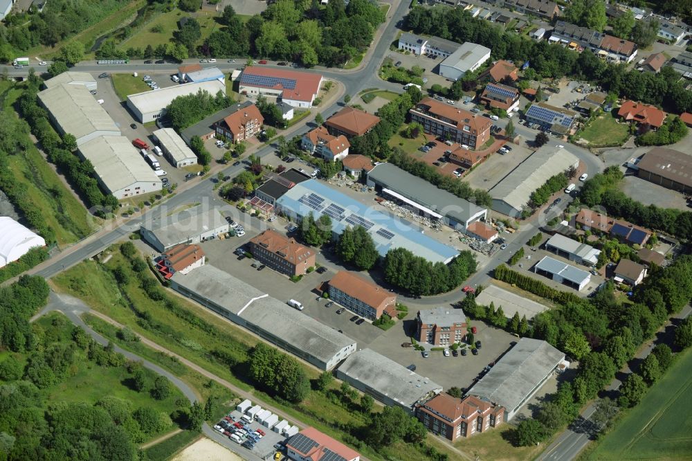 Kamen from above - Building industrial and commercial complex of Markus Gerold Group in Kamen in the state North Rhine-Westphalia