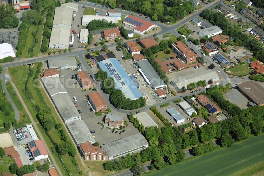 Kamen from the bird's eye view: Building industrial and commercial complex of Markus Gerold Group in Kamen in the state North Rhine-Westphalia