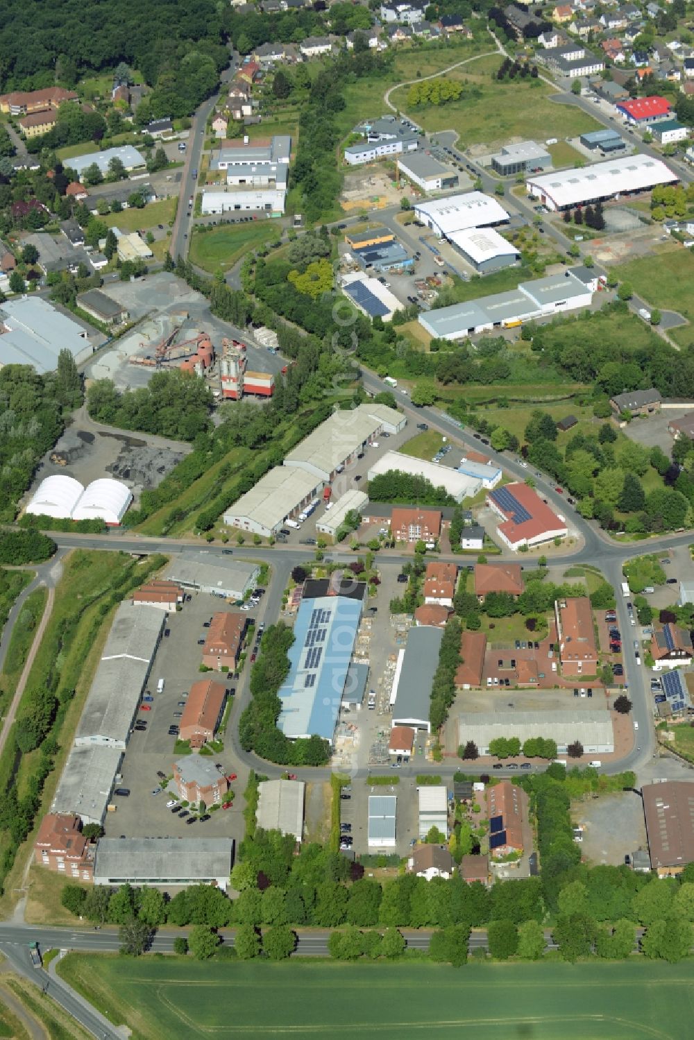 Aerial image Kamen - Building industrial and commercial complex of Markus Gerold Group in Kamen in the state North Rhine-Westphalia