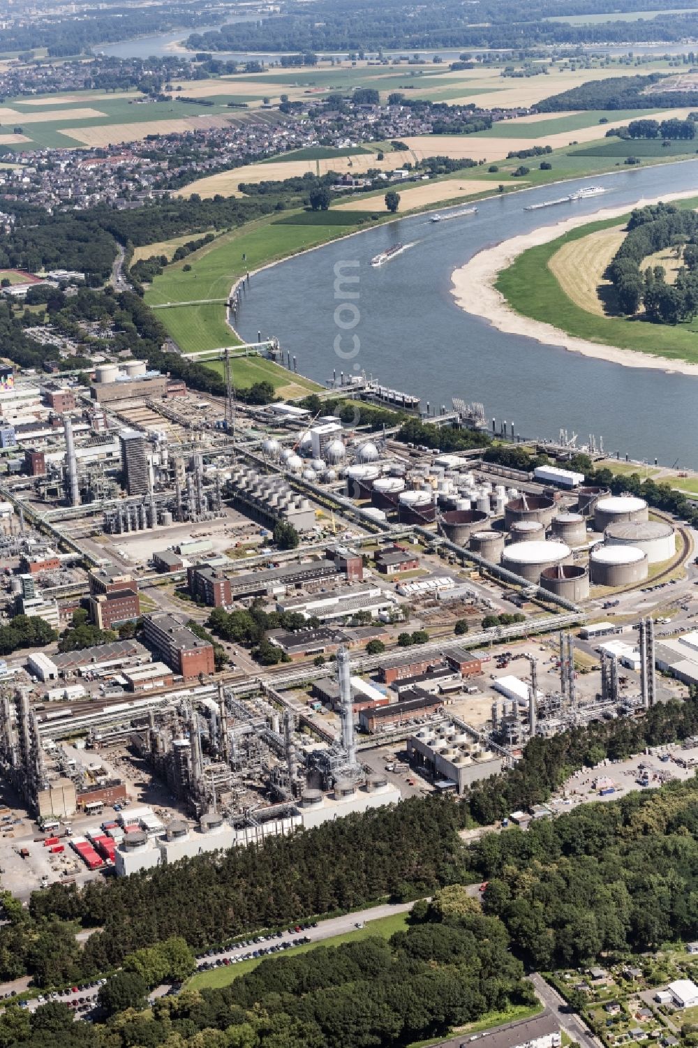 Köln from the bird's eye view: Industrial site Chempark (formerly Bayer Dormagen or Dormagen site) in Dormagen, in North Rhine-Westphalia