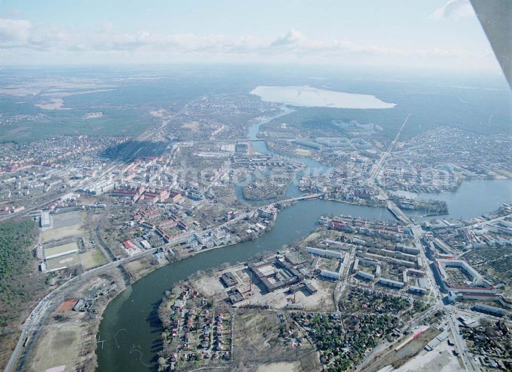 Berlin - KÖPENICK from above - Industriegelände (ehem. REWATEX) an der Ottmar-Geschke Straße in Berlin - Köpenick. Ein Projekt der AENGEVELT-Immobilien-AG. 13.03.03