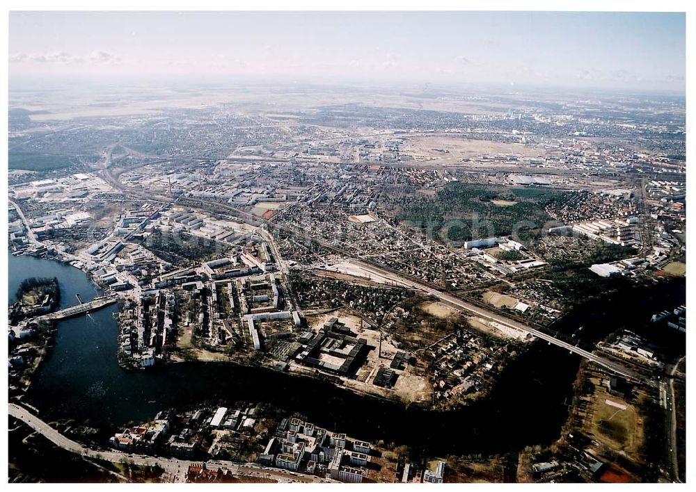 Aerial image Berlin - KÖPENICK - Industriegelände (ehem. REWATEX) an der Ottmar-Geschke Straße in Berlin - Köpenick. Ein Projekt der AENGEVELT-Immobilien-AG. 13.03.03