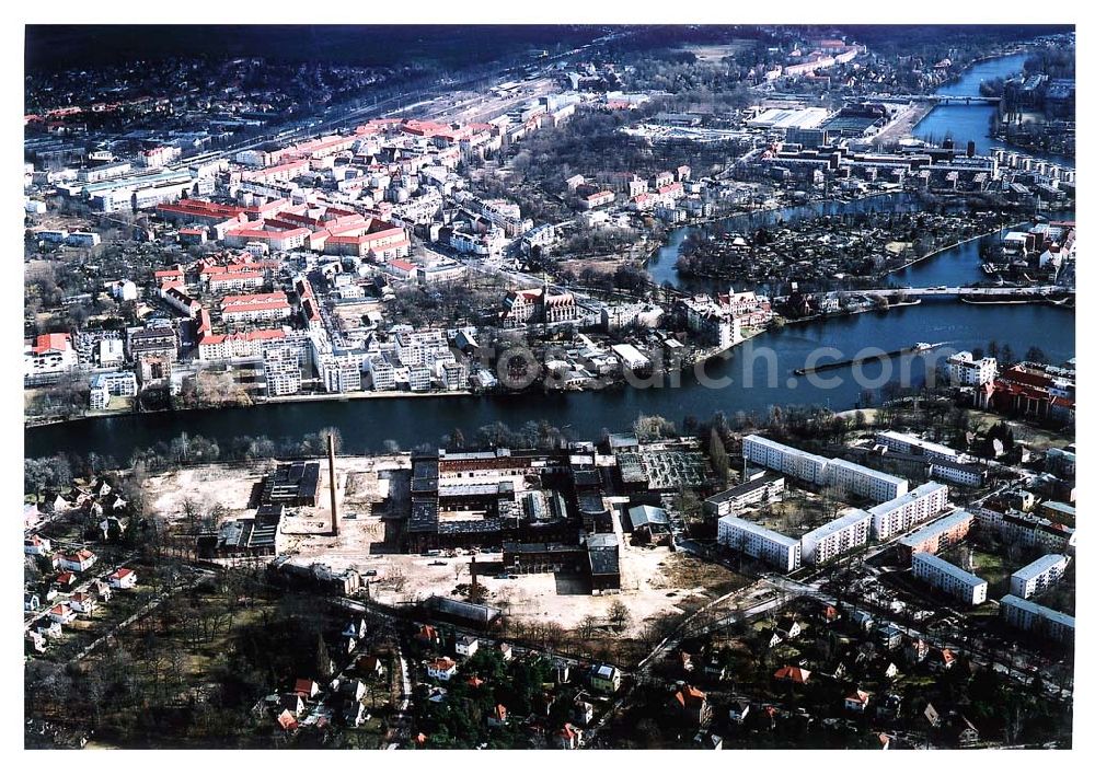 Aerial image Berlin - KÖPENICK - Industriegelände (ehem. REWATEX) an der Ottmar-Geschke Straße in Berlin - Köpenick. Ein Projekt der AENGEVELT-Immobilien-AG. 13.03.03