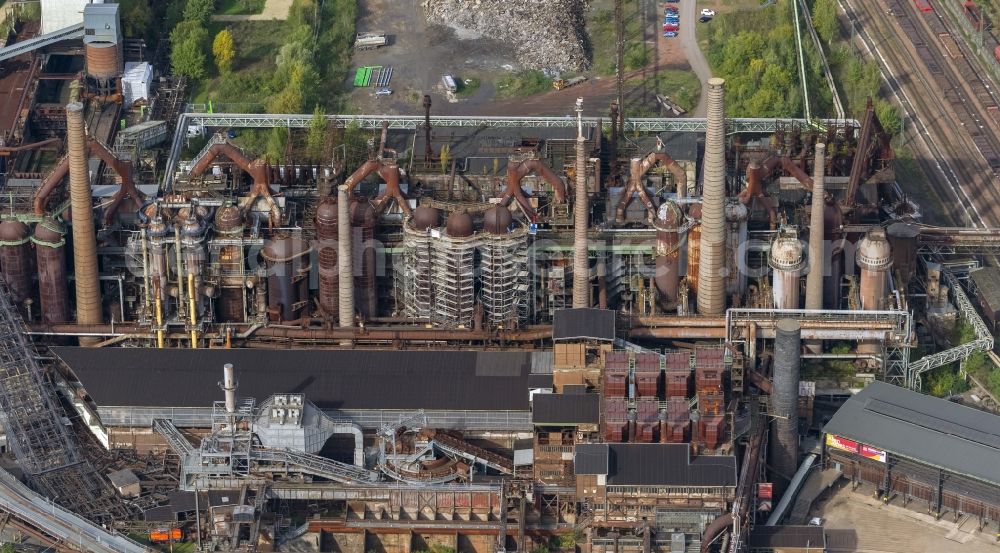 Aerial photograph Völklingen - The Völklinger Hütte is a former iron factory in Saarbrücken was abandonne in 1986. It was announced as a World Heritage Site by the UNESCO in 1994. It was the first industrial memorial of the World Heritage Site