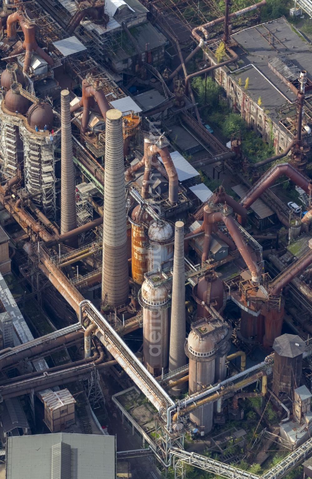 Aerial image Völklingen - The Völklinger Hütte is a former iron factory in Saarbrücken was abandonne in 1986. It was announced as a World Heritage Site by the UNESCO in 1994. It was the first industrial memorial of the World Heritage Site