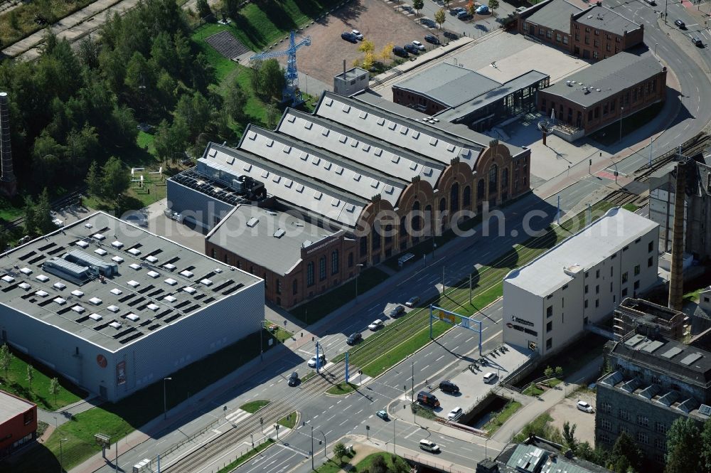 Aerial photograph Chemnitz - The Industrial Museum of Chemnitz is an extensive collection of industrial history in Chemnitz in Saxony and a member of the Saxon Museum of Industry. The exhibition is housed in a former factory building in mechanical engineering