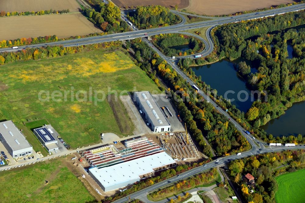 Kirchlengern from above - View of the extension of the MME Technology AG in Kirchlengern in North Rhine-Westphalia
