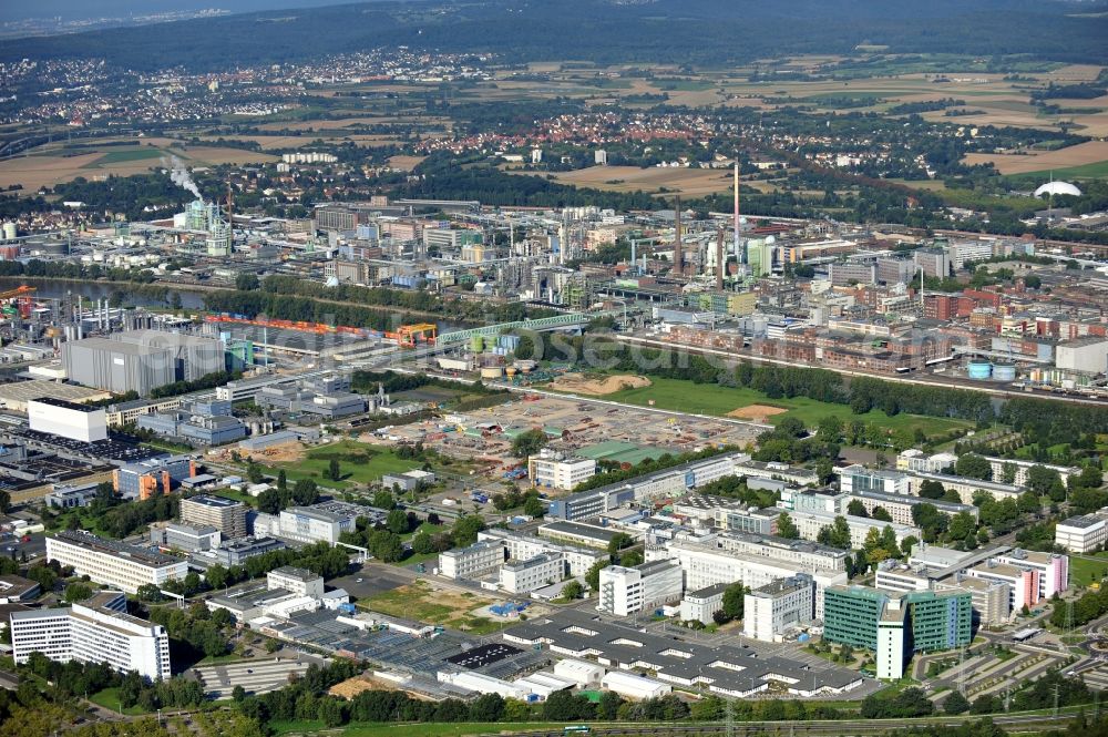 Aerial image Frankfurt am Main - The industrial estate Hoechst in Frankfurt at the Main in Hesse