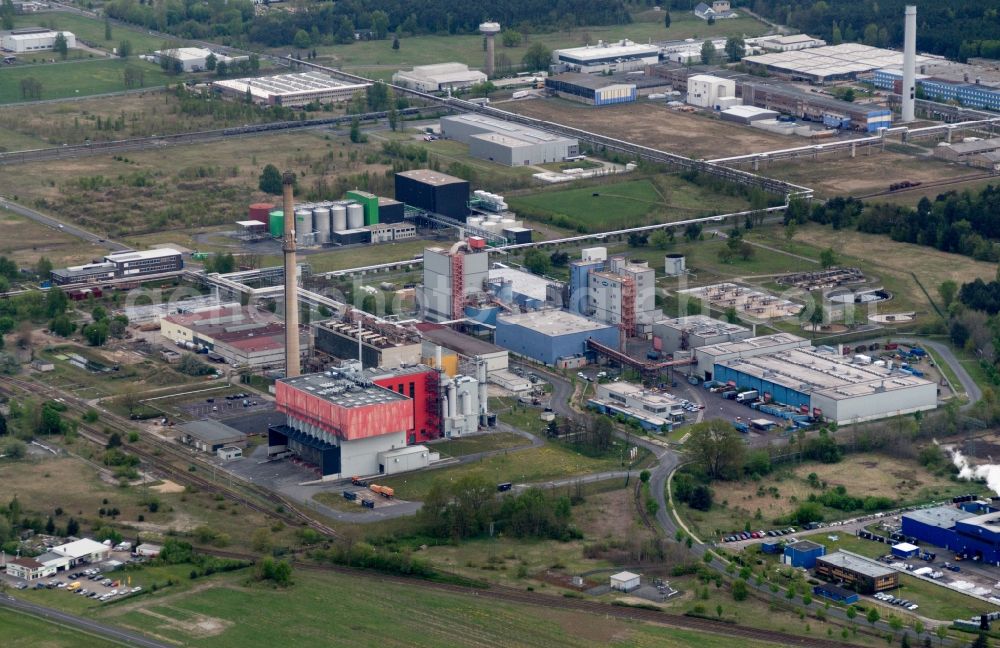 Aerial photograph Premnitz - View on the industrial aerea in Premnitz in the state Brandenburg In front the waste incineration plant