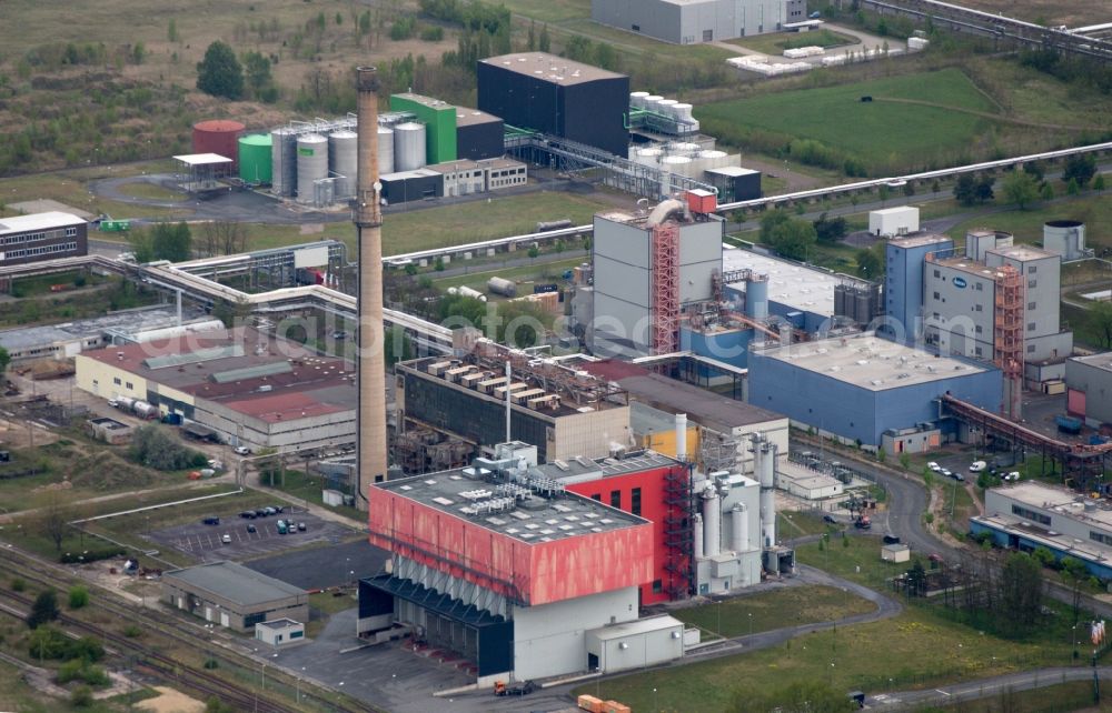 Premnitz from above - View on the industrial aerea in Premnitz in the state Brandenburg In front the waste incineration plant