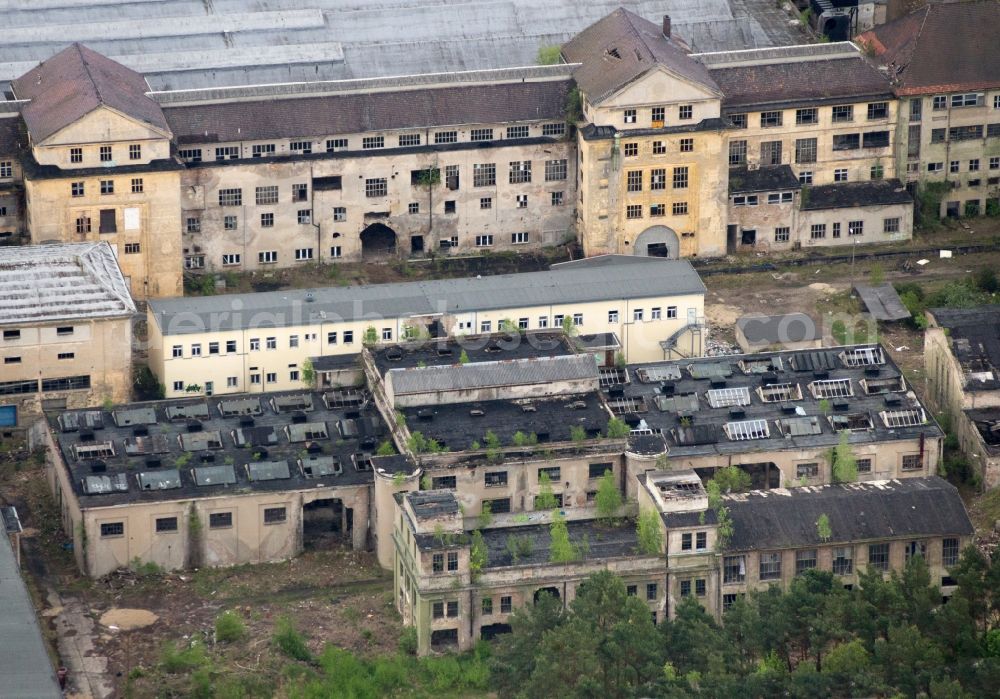 Aerial image Premnitz - Ruins of a factory in the industrial park in Premnitz in the state Brandenburg