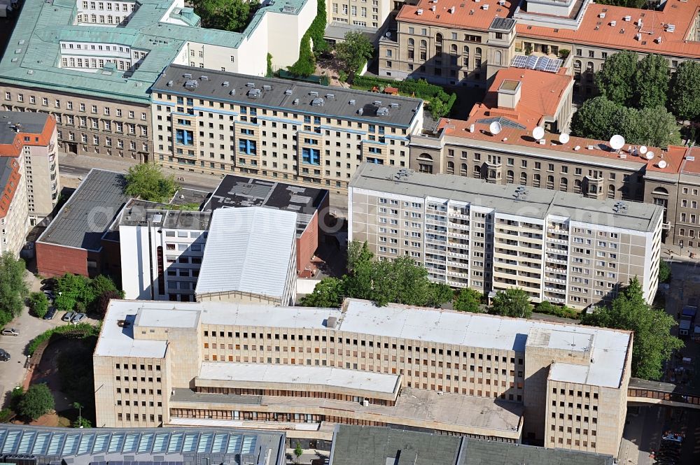 Aerial image Berlin - View of the Info- und Dokumentationszentrum des Bundesbeauftragten on Mauer St. in Berlin / Mitte