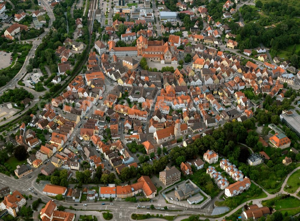 Aerial image Ellwangen - City center and the old town - center of Ellwangen in the state of Baden-Württemberg