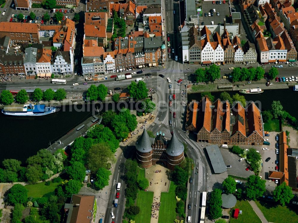 Aerial photograph Lübeck - View of the city center and the Old Town - center of Lübeck in Schleswig-Holstein