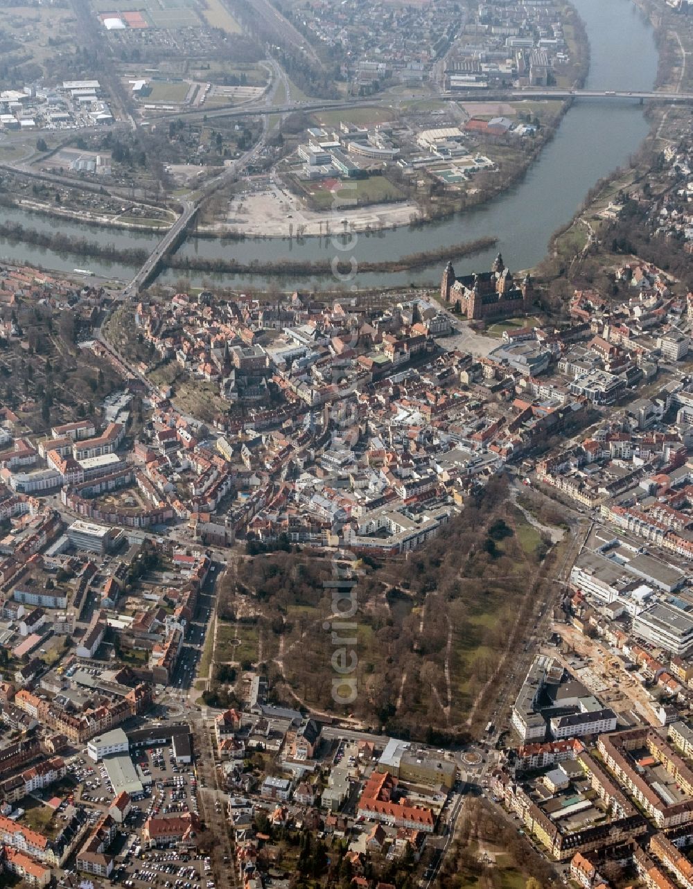 Aerial image Aschaffenburg - View of the city centre of Aschaffenburg in the state Bavaria