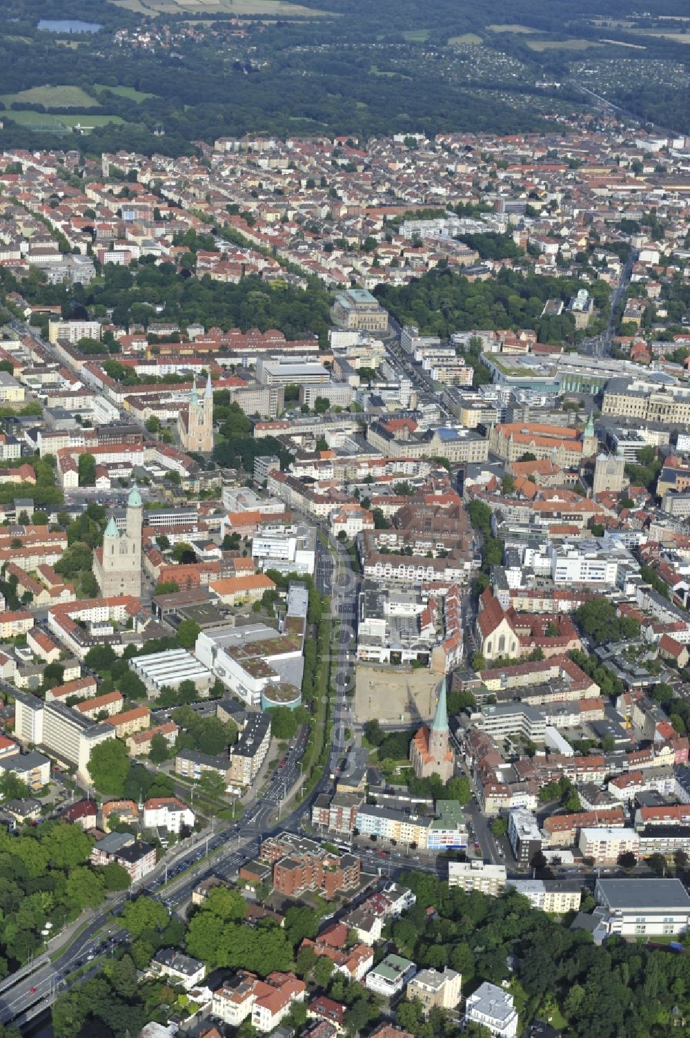 Aerial photograph Braunschweig - View of the city of Braunschweig in Lower Saxony