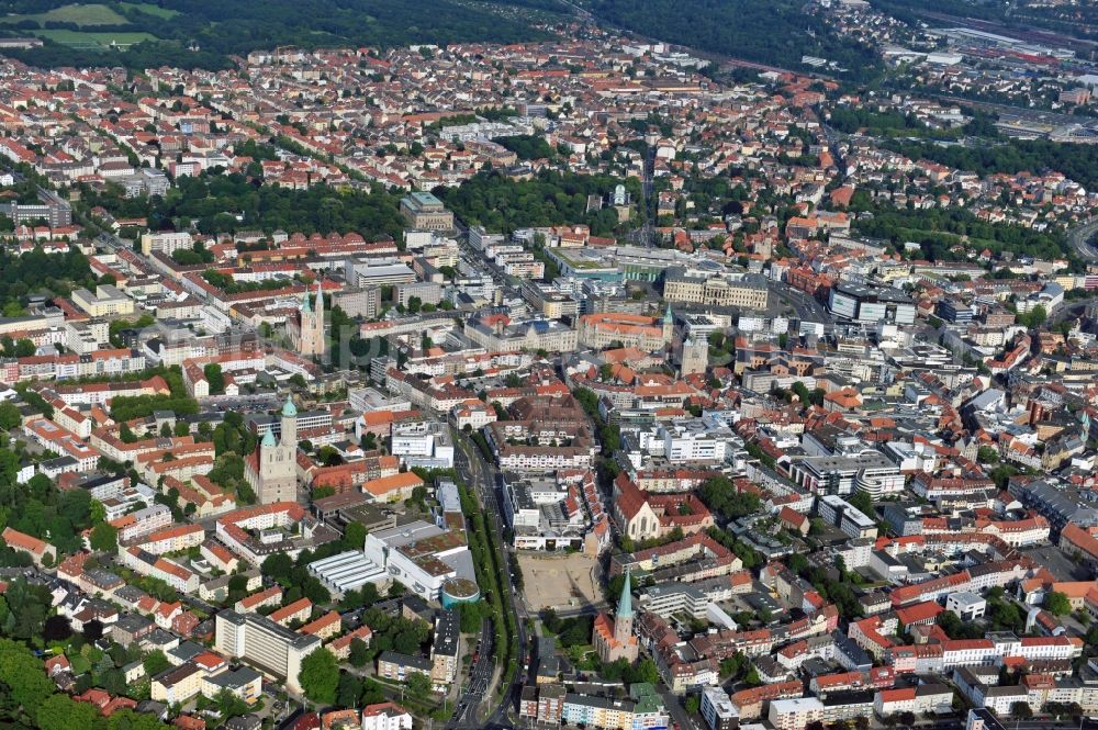 Aerial image Braunschweig - View of the city of Braunschweig in Lower Saxony